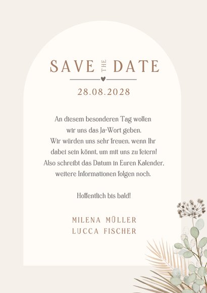 Save-the-date Hochzeit Trockenblumen 3