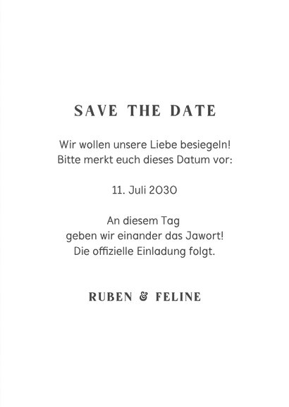Save the Date Hochzeitskarte gestreift Colorblocking 3