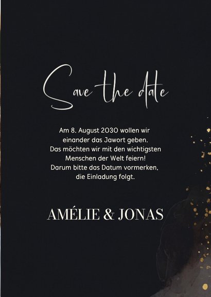 Save the Date Hochzeitskarte Wasserfarbe Grau Gold 3