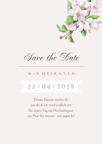 Save-the-Date-Karte Apfelblüte 3