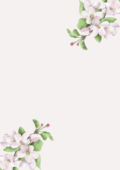 Save-the-Date-Karte Apfelblüte Rückseite