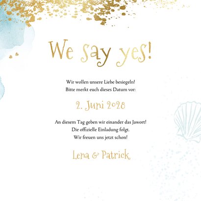 Save-the-Date-Karte Beachlook & Gold 3