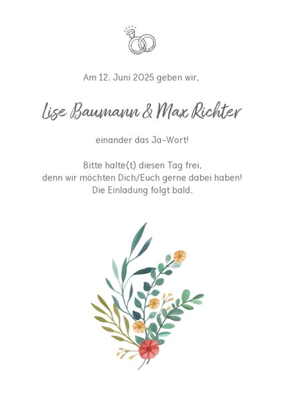 Save-the-Date-Karte Blumenornamente 3