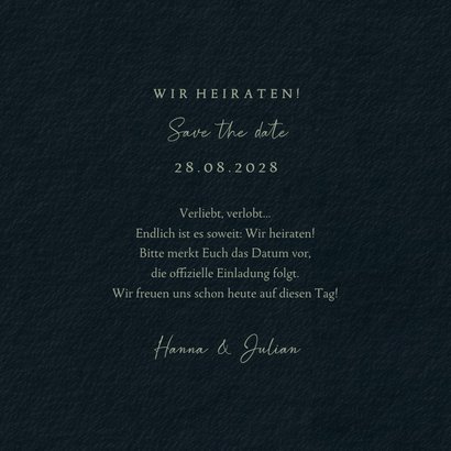 Save-the-Date-Karte Eukalyptus Schwarz & Silber 3