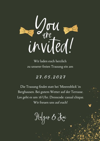 Save-the-Date-Karte Fliegen in Goldlook 3