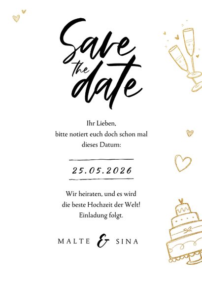 Save-the-Date-Karte Foto & Doodles 3