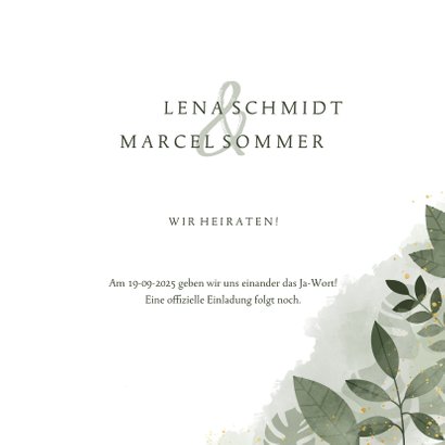 Save-the-Date-Karte Hochzeit botanisch mit eigenem Foto 3