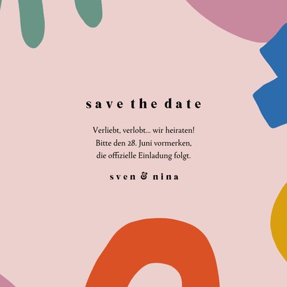 Save-the-Date-Karte Hochzeit 'Colourful Modern Art'  3