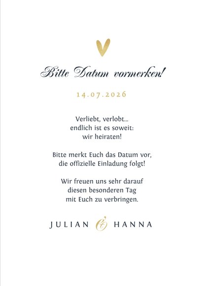 Save-the-Date-Karte Hochzeit Schreibschrift 3