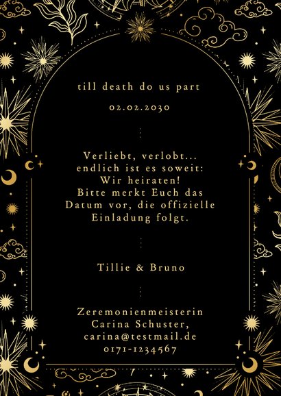 Save the Date Karte Hochzeit Tattoo Astrologie Sonne 3