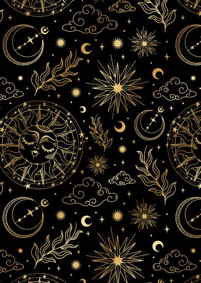 Save the Date Karte Hochzeit Tattoo Astrologie Sonne Rückseite