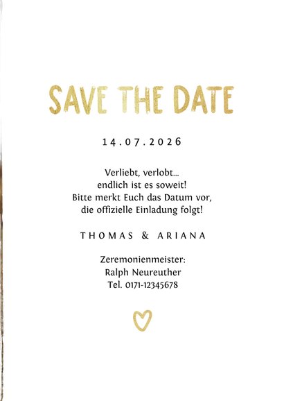 Save-the-Date-Karte Hochzeitsfeier Fotocollage Pinselstrich 3
