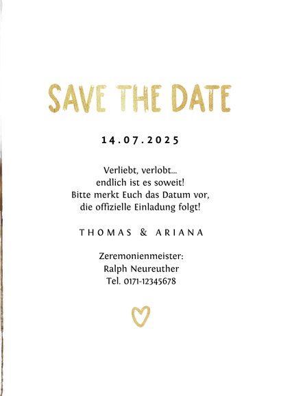 Save-the-Date-Karte Hochzeitsfeier Fotocollage Pinselstrich 3