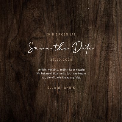 Save-the-Date-Karte Holz mit Trockenblumen 3