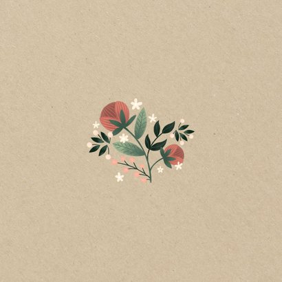 Save-the-Date-Karte mit eigenem Foto im botanischen Look Rückseite