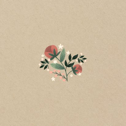 Save-the-Date-Karte mit eigenem Foto im botanischen Look Rückseite