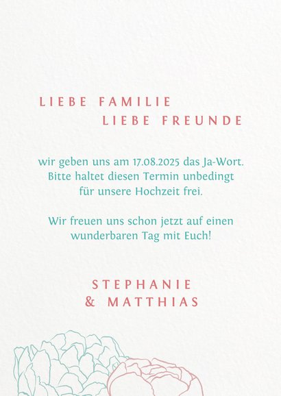 Save-the-Date-Karte mit Pfingstrosen 3