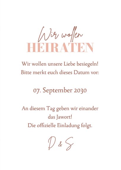 Save-the-Date Karte rosa Aquarell großer Typografie 3