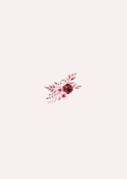 Save-the-Date-Karte rosa Rosengesteck Rückseite