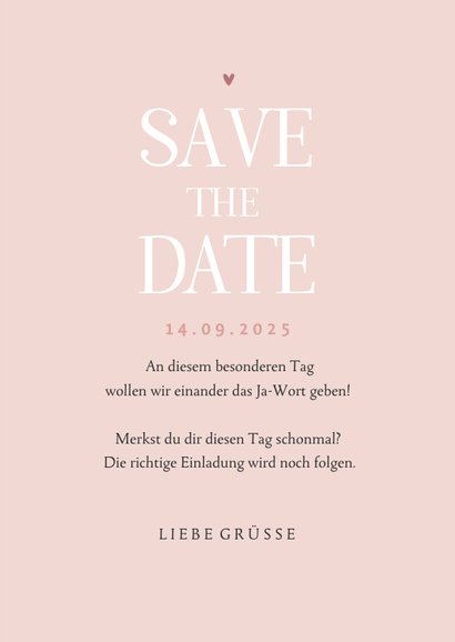 Save-the-Date-Karte Trockenblumen stilvoll Foto innen 3