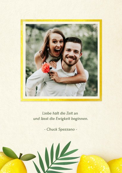 Save the Date Karte Zitronen Sommer Hochzeit 2