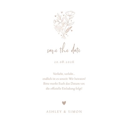 Save-the-Date-Karte zur Hochzeit altrosa Aquarell 3