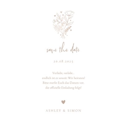 Save-the-Date-Karte zur Hochzeit altrosa Aquarell 3