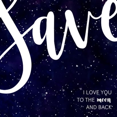 Save-the-Date-Karte zur Hochzeit im Galaxy Design 2