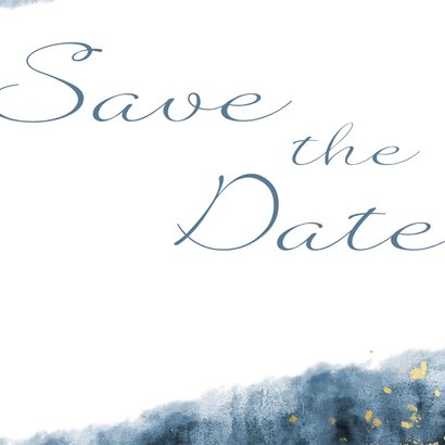 Save-the-Date-Karte zur Hochzeit mit Foto im Aquarelldesign 3