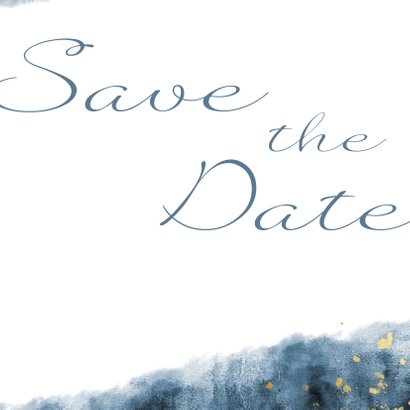 Save-the-Date-Karte zur Hochzeit mit Foto im Aquarelldesign 3