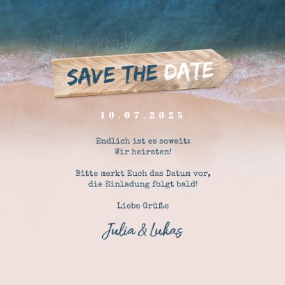 Save-the-Date-Karte zur Hochzeit Strandsommer 3