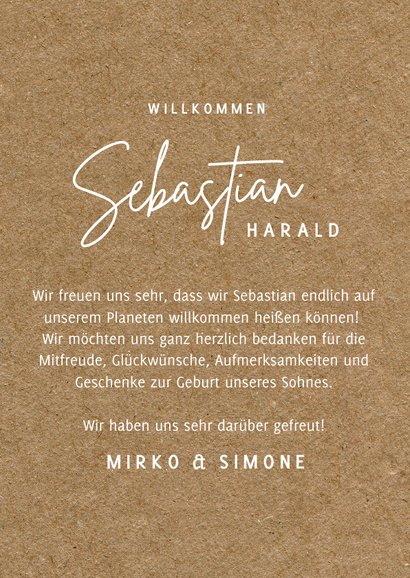 Schlichte Fotocollage Geburt Kraftpapierlook 3