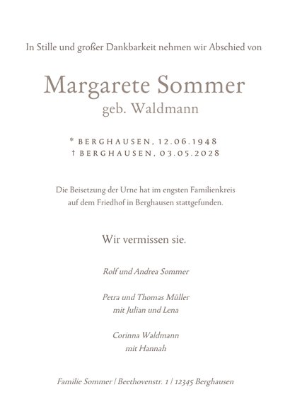 Schlichte Traueranzeige Kreuz 3