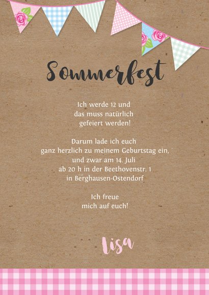 Sommerliche Einladung zum 12. Geburtstag 3