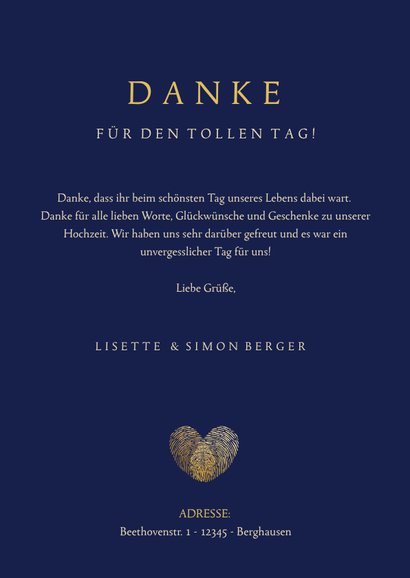 Stilvolle Danksagung zur Hochzeit mit eigenem Foto 3