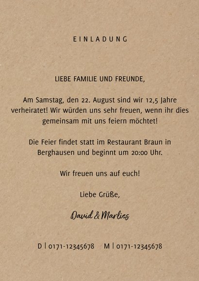 Stilvolle Jubiläumskarte mit Fotos und Party 3