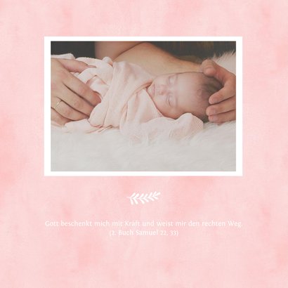 Süße Einladung zur Taufe rosa Fußabdrücke Foto innen 2