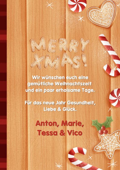 Süße Weihnachtsgrüße Fotokarte mit Süßigkeiten 3