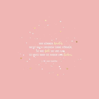 Taufeinladung babyrosa Foto & Herzen 2