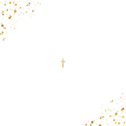 Taufeinladung eigene Fotos goldenes Kreuz Rückseite