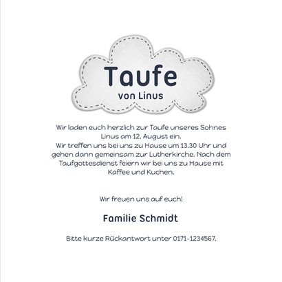 Taufeinladung mit Foto und Sternen 3