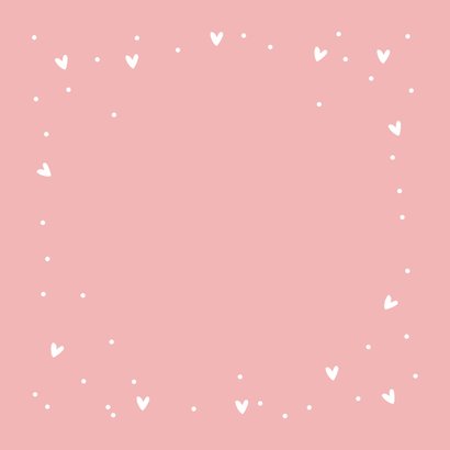 Taufeinladung rosa mit Herzen Rückseite