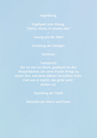 Taufheft blaue Fußabdrücke 2