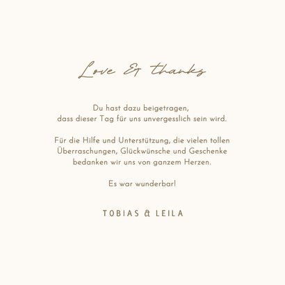 Tischkarte Namenskärtchen schlicht Hochzeitstag Beige Rückseite