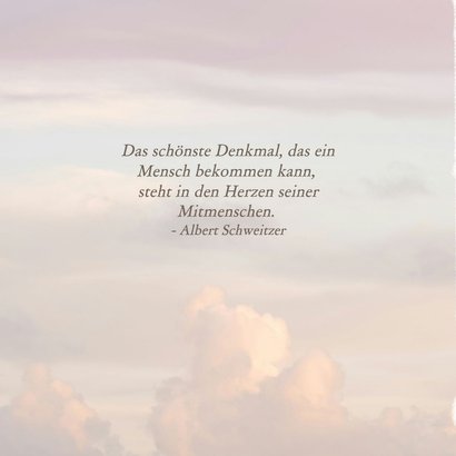 Trauerkarte Danke rosa Wolkenhimmel 2