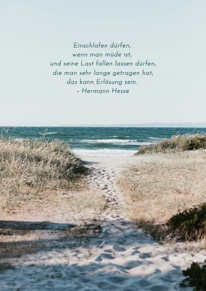 Trauerkarte Einladung Naturfoto Meer und Strand 2