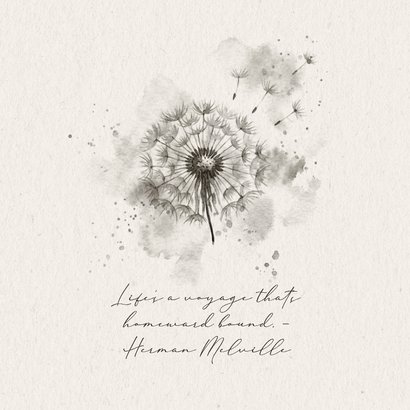 Trauerkarte Einladung Pusteblume Aquarell grau 2
