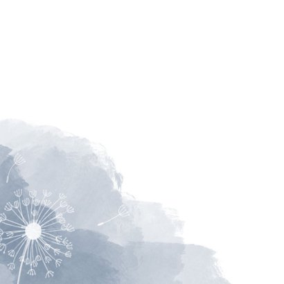 Trauerkarte Einladung Wasserfarbe blau Pusteblume 2