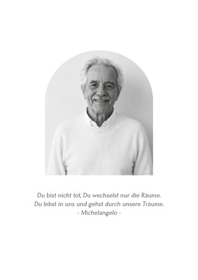 Trauerkarte Foto mit Rahmen schlicht Graustufen 2