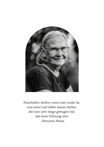 Trauerkarte Foto schwarz weiß Rahmen 2